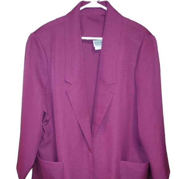 Vintage Nikki blazer size 42 pink, 80s vibe, polyester, pockets on front - Picture 8 of 8
